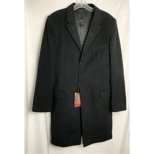 Roberto Cavalli Cappotto Black Mens Wool/ Cashmere Coat FST500 FEO32 - Large